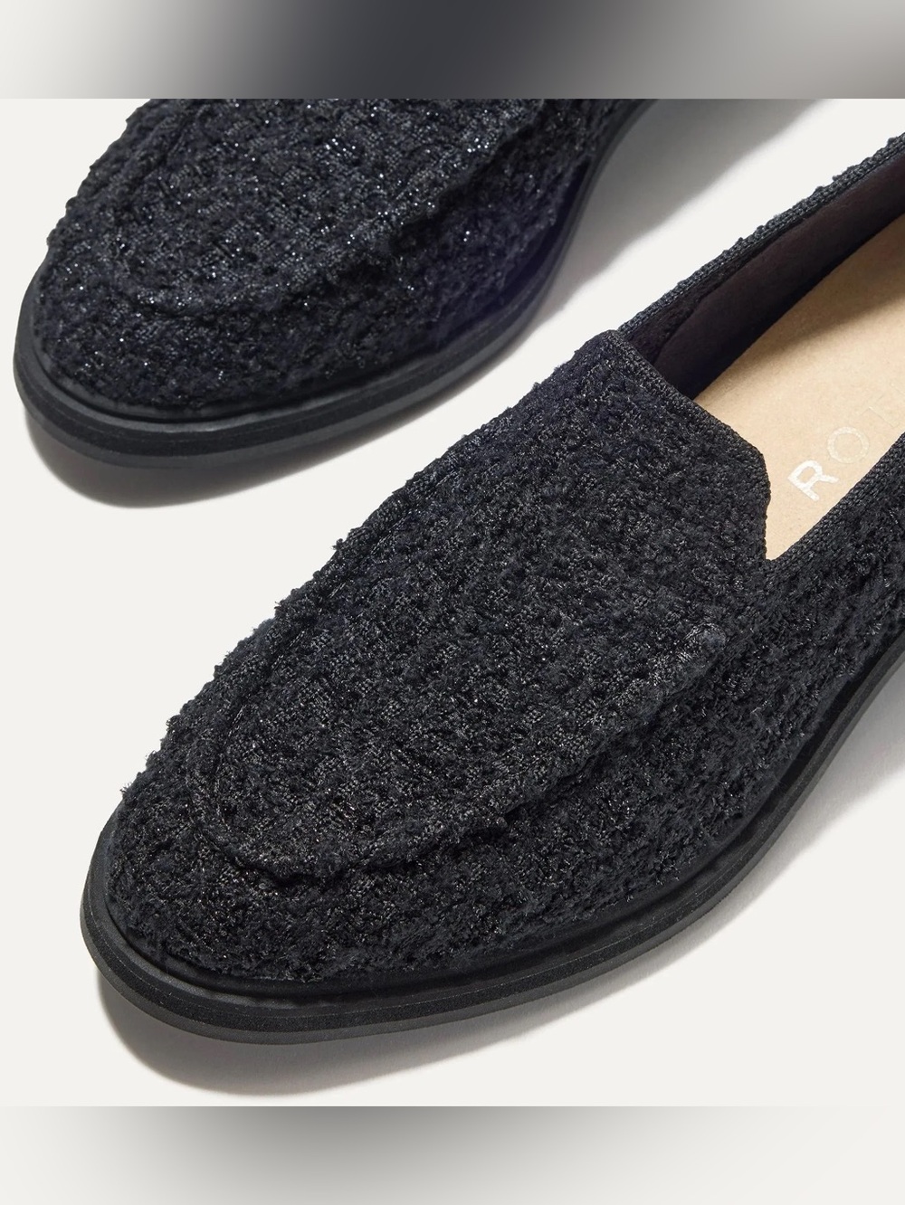 Rothy’s The Lug Loafer Boucle Black Chunky Preppy Comfy Size 9.5 - Picture 7 of 7